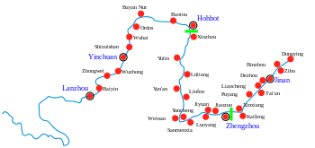 Río Amarillo fluyendo a través de ciudades