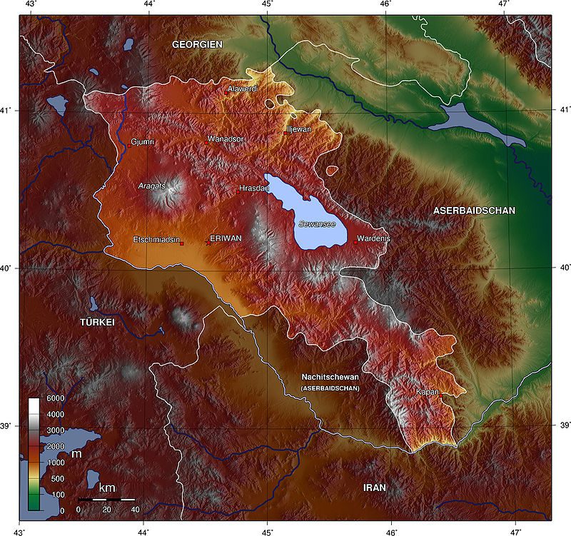 Mapa topográfico en detalle de una región