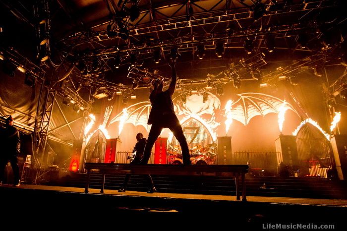 Ondas sonoras en un concierto en vivo