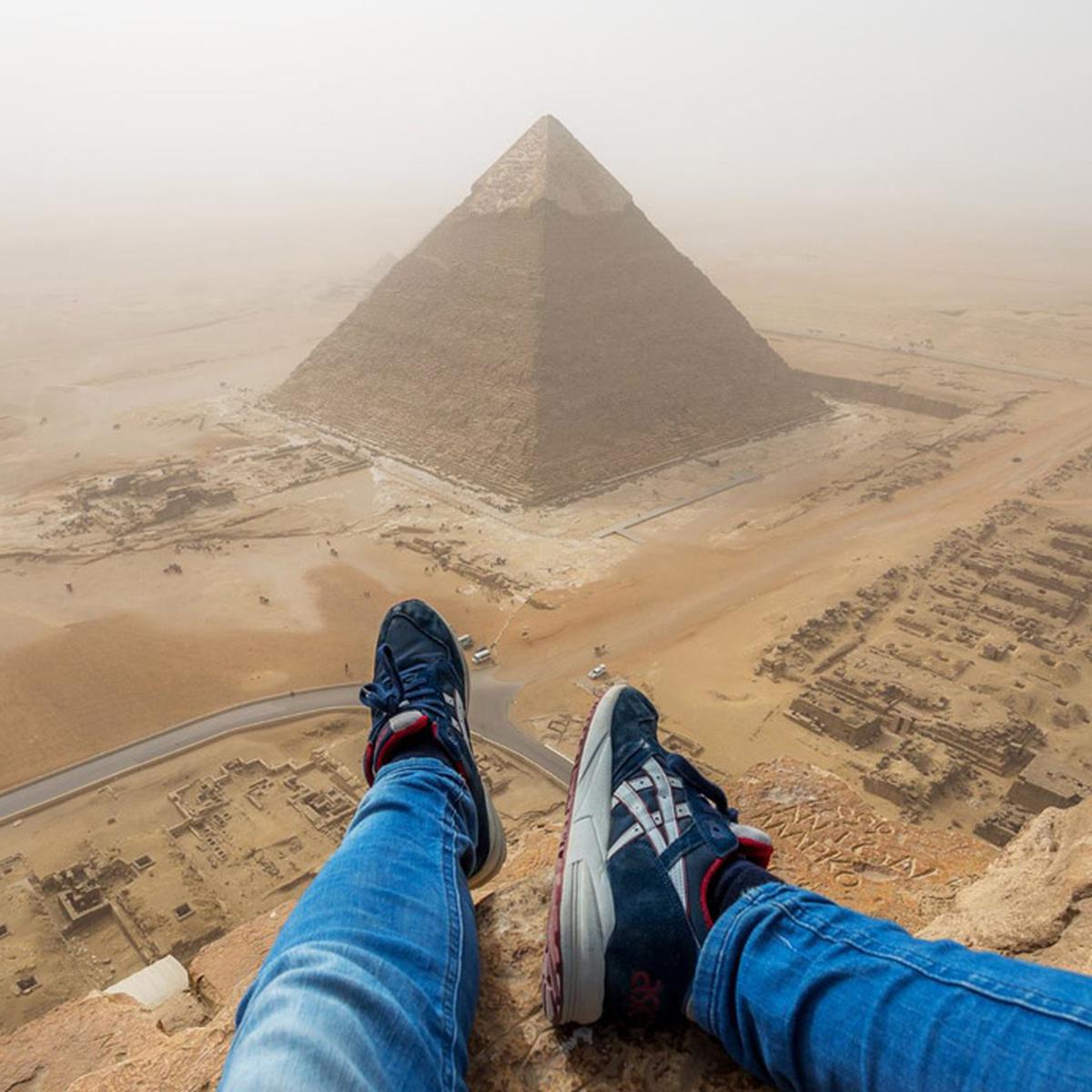 Espectacular vista de las pirámides de Egipto