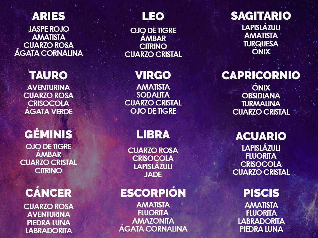 Piedra de cada signo en la vida