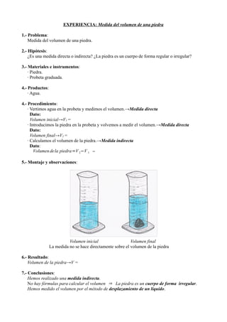 Piedra con medidas para calcular volumen
